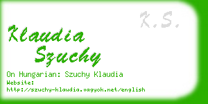 klaudia szuchy business card